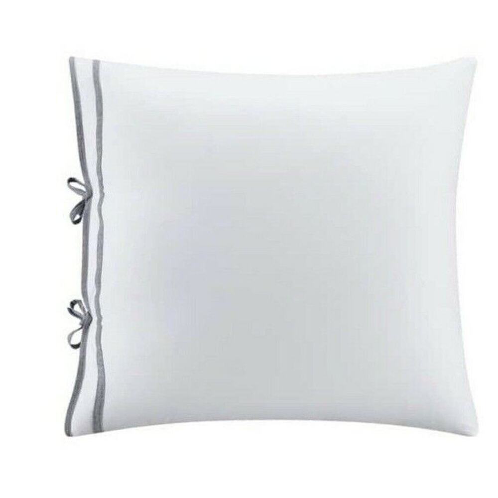 Brielle Harbor White Euro Sham 26” X 26” With Gray Stripe 1 Sham Classic